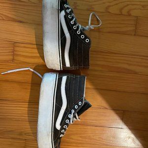 Vans Platform Black Hightop Sneakers Size 8
